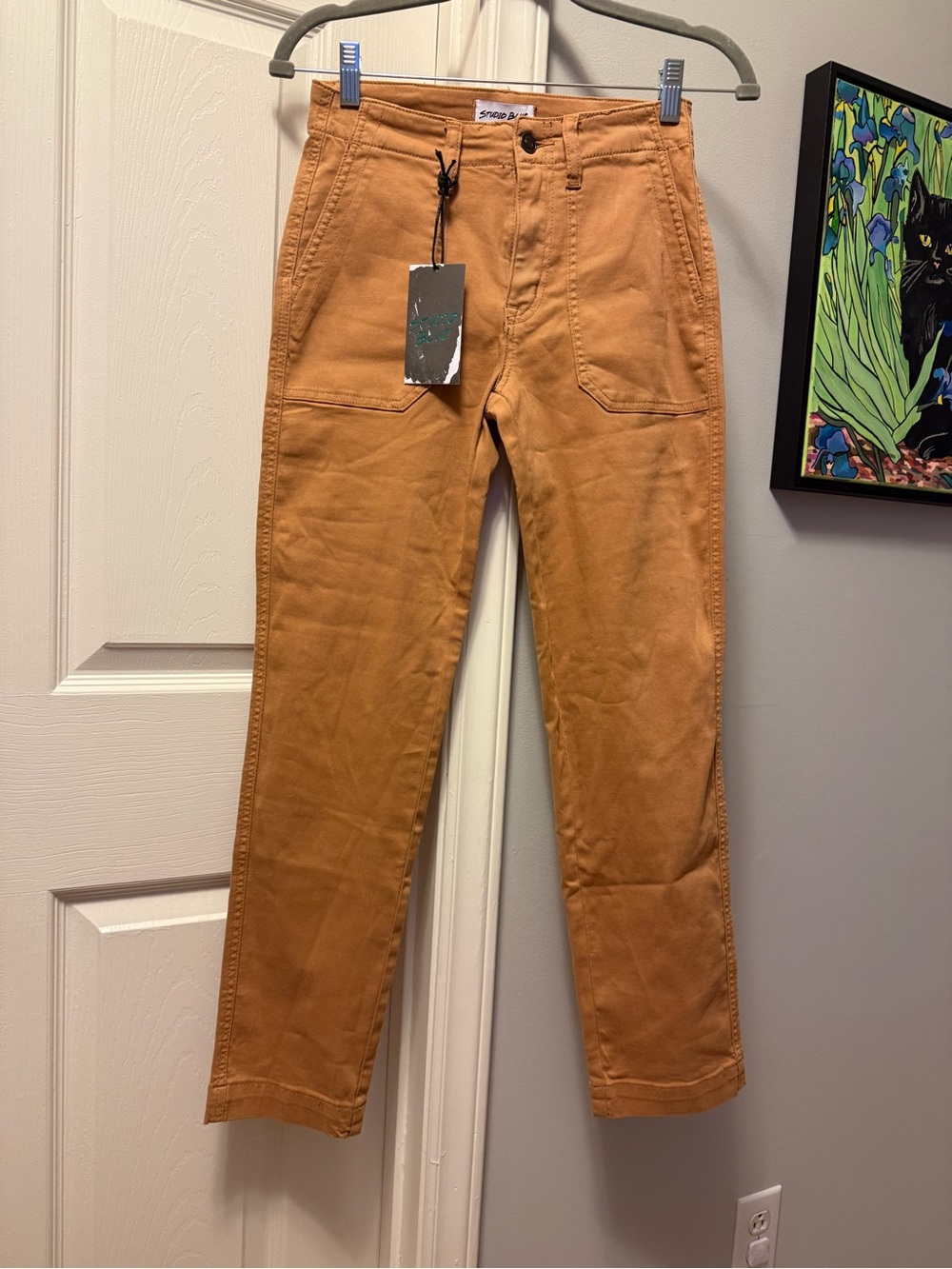 NWT Studio Blue Straight-Leg Jeans in Indian Tan 25 - Picture 3 of 6